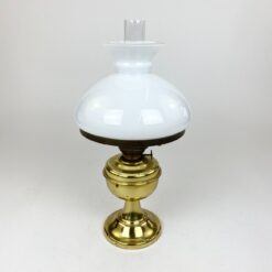 Žalvarinė žibalinė lempa stikliniu gaubtu 22x22x41 cm