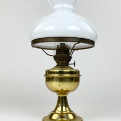 Žalvarinė žibalinė lempa stikliniu gaubtu 22x22x41 cm