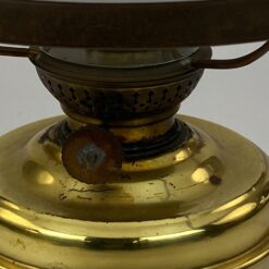 Žalvarinė žibalinė lempa stikliniu gaubtu 22x22x41 cm