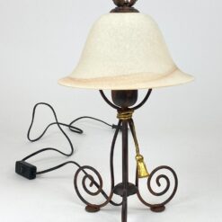 Metalinis stalinis šviestuvas stikliniu gaubtu 22x22x37,5 cm