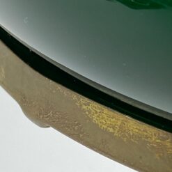 Žalvarinė žibalinė lempa su žalios spalvos stikliniu gaubtu 18x18x37,5 cm