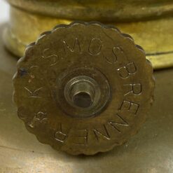 Žalvarinė žibalinė lempa su žalios spalvos stikliniu gaubtu 18x18x37,5 cm