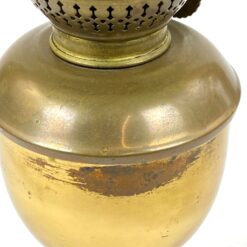 Žalvarinė žibalinė lempa su žalios spalvos stikliniu gaubtu 18x18x37,5 cm