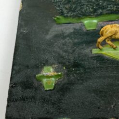 Prakartėlė su alavinėmis figūromis ant medinio pagrindo 15x32x18,5 cm