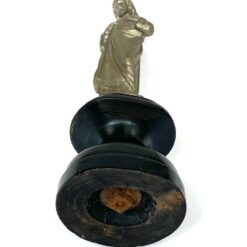 Metalinė Jėzaus Kristaus statula ant medinio postamento 5x5x15,5 cm