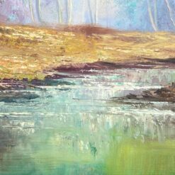 Aliejiniais dažais ant drobės tapytas rudens peizažas mediniame rėme 4x81x61 cm