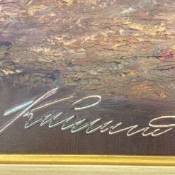 Aliejiniais dažais ant drobės tapytas rudens peizažas mediniame rėme 4x81x61 cm