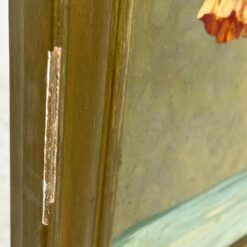 Ant kartono aliejiniais dažais tapytas gėlių puokštės natiurmortas mediniame rėme 4x92x72 cm