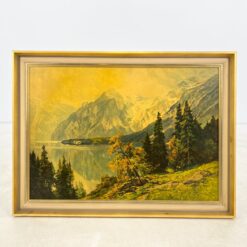 Edward Theodore Compton 1914 m. darbo "Der Königssee" printas mediniame rėme 6x99x73,5 cm