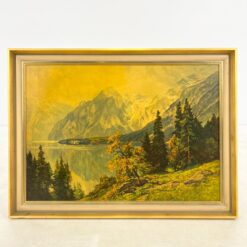 Edward Theodore Compton 1914 m. darbo “Der Königssee” printas mediniame rėme 6x99x73,5 cm