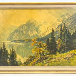 Edward Theodore Compton 1914 m. darbo “Der Königssee” printas mediniame rėme 6x99x73,5 cm