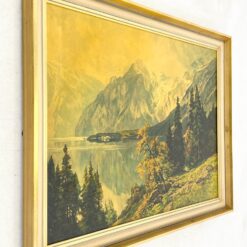 Edward Theodore Compton 1914 m. darbo “Der Königssee” printas mediniame rėme 6x99x73,5 cm