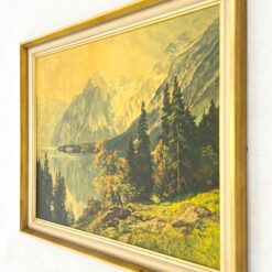 Edward Theodore Compton 1914 m. darbo “Der Königssee” printas mediniame rėme 6x99x73,5 cm