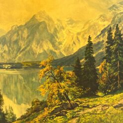 Edward Theodore Compton 1914 m. darbo “Der Königssee” printas mediniame rėme 6x99x73,5 cm
