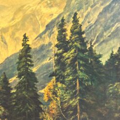 Edward Theodore Compton 1914 m. darbo “Der Königssee” printas mediniame rėme 6x99x73,5 cm