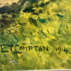 Edward Theodore Compton 1914 m. darbo “Der Königssee” printas mediniame rėme 6x99x73,5 cm