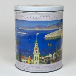 Vintažinė cilindro formos skardinė dėžė Tinocca Instant 20,5×20,5×26 cm