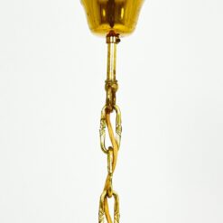 Žalvarinis penkių šakų sietynas su tekstilės gaubteliais 55x55x84 cm