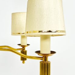 Žalvarinis penkių šakų sietynas su tekstilės gaubteliais 55x55x84 cm