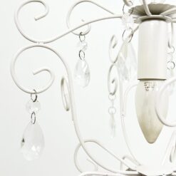 Baltos spalvos metalinis pakabinamas provanso stiliaus šviestuvas 28x42x18 cm