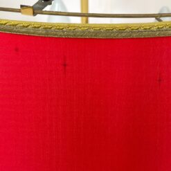 Žalvarinis pakabinamas šviestuvas popieriniu raudonos spalvos gaubtu 45x45x110 cm