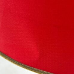 Žalvarinis pakabinamas šviestuvas popieriniu raudonos spalvos gaubtu 45x45x110 cm