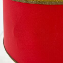 Žalvarinis pakabinamas šviestuvas popieriniu raudonos spalvos gaubtu 45x45x110 cm