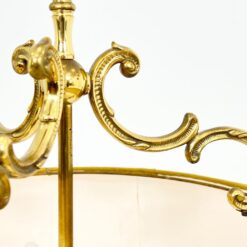 Žalvarinis pakabinamas šviestuvas popieriniu raudonos spalvos gaubtu 45x45x110 cm