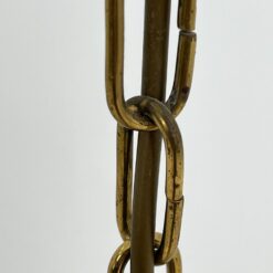 Žalvarinis pakabinamas šviestuvas su augalų motyvais dekoruotu stiklu 42x42x123 cm