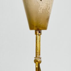 Žalvarinio rėmo pakabinamas šviestuvas su krištolo karoliukais 25x25x65 cm