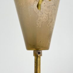 Žalvarinio rėmo pakabinamas šviestuvas su krištolo karoliukais 25x25x65 cm