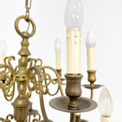 Žalvarinis dviejų aukštų, dvylikos šakų sietynas 67x67x102 cm