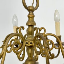 Žalvarinis dviejų aukštų, dvylikos šakų sietynas 67x67x102 cm