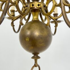 Žalvarinis dviejų aukštų, dvylikos šakų sietynas 67x67x102 cm