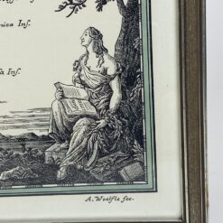 Lotte Roth alegorinis žemėlapis “Karte des Bücherlandes” mediniame rėme su stiklu 1,5×30,5×41,5 cm