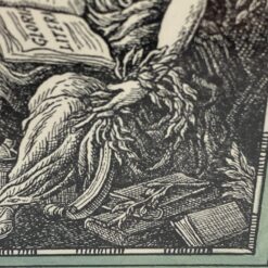 Lotte Roth alegorinis žemėlapis “Karte des Bücherlandes” mediniame rėme su stiklu 1,5×30,5×41,5 cm