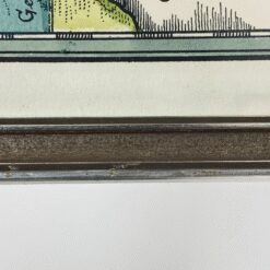 Lotte Roth alegorinis žemėlapis “Karte des Bücherlandes” mediniame rėme su stiklu 1,5×30,5×41,5 cm