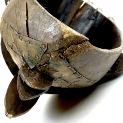 Apeiginė Bamana N’tomo medinė kaukė su žalvario apdailomis 16x22x56 cm