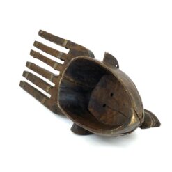 Apeiginė Bamana N’tomo medinė kaukė su žalvario apdailomis 16x22x56 cm