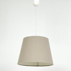 Pakabinamas pilkos spalvos tekstilės gaubto šviestuvas 33x33x63 cm