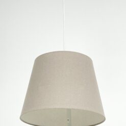 Pakabinamas pilkos spalvos tekstilės gaubto šviestuvas 33x33x63 cm