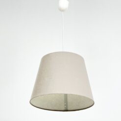 Pakabinamas pilkos spalvos tekstilės gaubto šviestuvas 33x33x63 cm