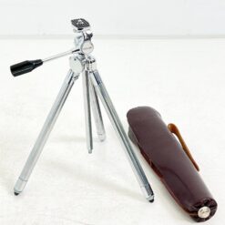 Vintažinis “Okular” reguliuojamo aukščio trikojis stovas su odiniu dėklu 6x7x30 cm