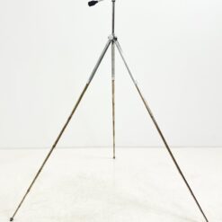 Vintažinis “Okular” reguliuojamo aukščio trikojis stovas su odiniu dėklu 6x7x30 cm