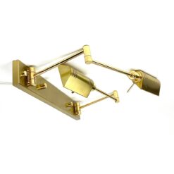 Sieninis žalvarinis Holtkötter dviejų reguliuojamų šakų šviestuvas 58x50x8 cm