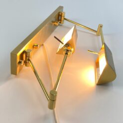 Sieninis žalvarinis Holtkötter dviejų reguliuojamų šakų šviestuvas 58x50x8 cm