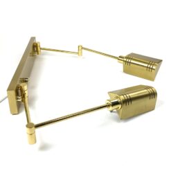 Sieninis žalvarinis Holtkötter dviejų reguliuojamų šakų šviestuvas 58x50x8 cm