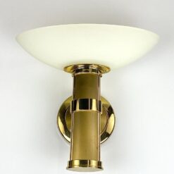 Žalvarinis sieninis B+M Leuchten šviestuvas stiklo gaubtu, modelis Palais 14x32x29 cm