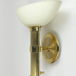 Žalvarinis sieninis B+M Leuchten šviestuvas stiklo gaubtu, modelis Palais 14x32x29 cm