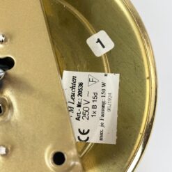 Žalvarinis sieninis B+M Leuchten šviestuvas stiklo gaubtu, modelis Palais 14x32x29 cm